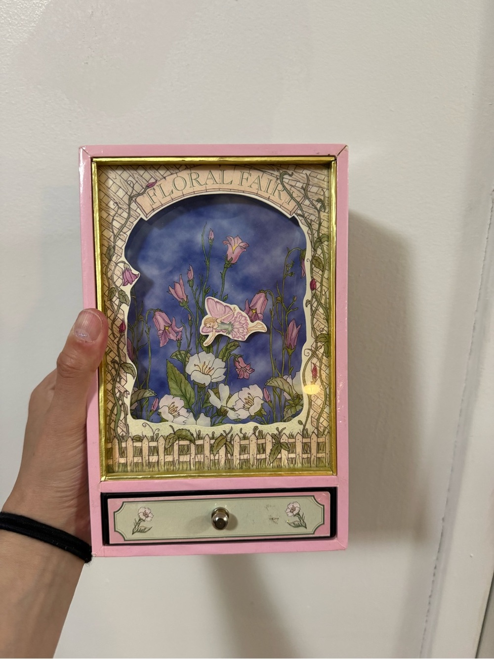 Vintage 90s Floral Fairy jewelry box